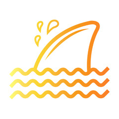 fins shark Line Gradient Icon