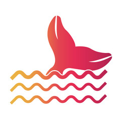 whale tail Gradient icon