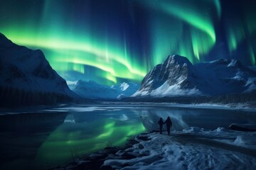 Naklejka premium Night landscape outdoors nature.