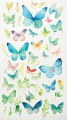 Watercolor of butterfly pattern plant creativity.