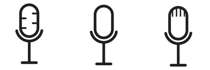 Microphone Icons set. variant microphone icon. Karaoke mic. Podcast microphone. web and mobile icons. vector illustration