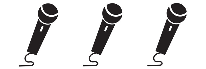 Microphone Icons set. variant microphone icon. Karaoke mic. Podcast microphone. web and mobile icons. vector illustration