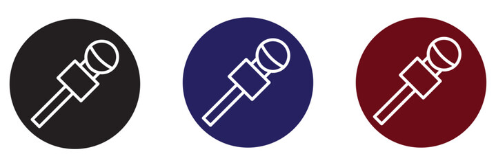 Microphone Icons set. variant microphone icon. Karaoke mic. Podcast microphone. 