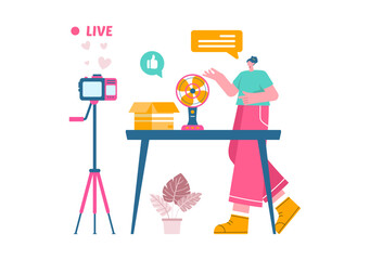 Electronics Review Vector Illustration with Customer Ratings on Quality of Service or Application and Providing Feedback in a Flat Cartoon Background