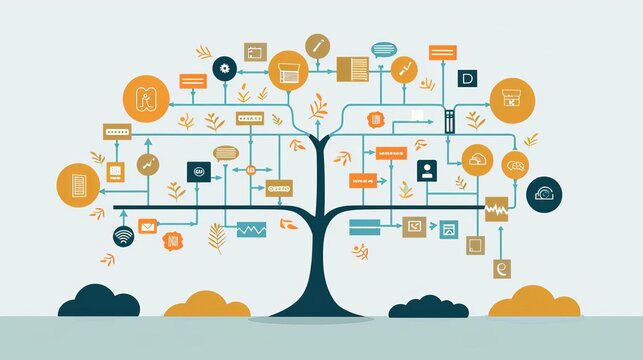 Business Visual Management Decision Tree A decision tree diagram illustrating decision points and their possible outcomes