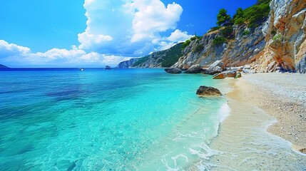 Fototapeta premium Beaches and bays of the Mediterranean coast of Greece