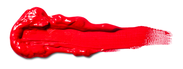 赤い色の絵の具のブラシストローク