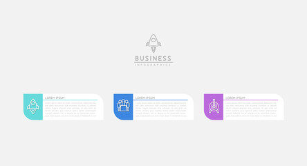 Vector infographic business presentation template connected with 3 options