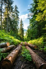 Fototapeta premium business tools used in forestry for efficient management.