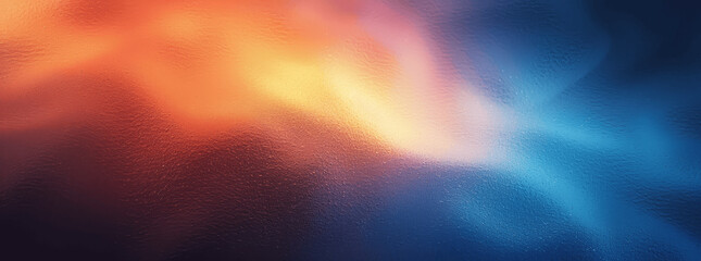 Soft Grainy Gradient Background Blue Orange Yellow Abstract Vintage Film Texture Flowing Colors Backdrop Web Design