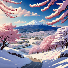 Japan Fuji moutain view