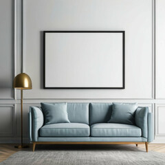 Modern Interior Background Empty Frame Mockup