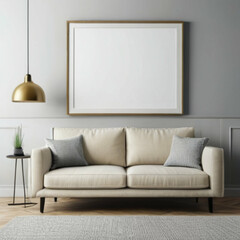 Modern Interior Background Empty Frame Mockup