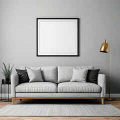Modern Interior Background Empty Frame Mockup