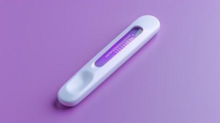 Electronic modern thermometer isolated on purple background