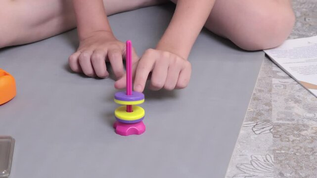 Teenage girl conducts an experience with magnet. Science and education. Tools for learning. 