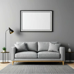 Modern Interior Background Empty Frame Mockup