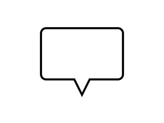 ミニマルな長方形吹き出しA：角丸下中央黒線