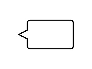 ミニマルな長方形吹き出しA：角丸左中央黒線