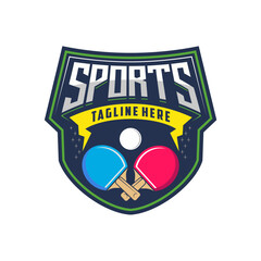Table tennis badge emblem logo. Sports label vector illustration