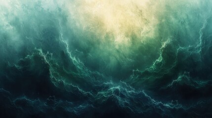 Obraz premium A cool, soothing grainy gradient with greens and blues, representing freedom and letting go