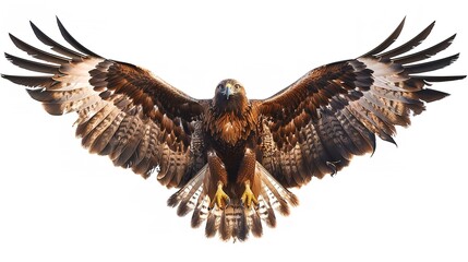 A majestic bird of prey with its wings spread wide, displaying its impressive wingspan and powerful presence