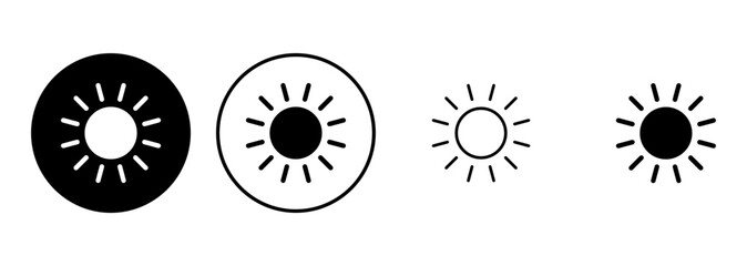 Sun icon set. Brightness Icon vector