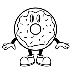 illustration of a handrawn donut character