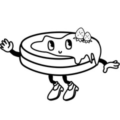 illustration of a handrawn pancake character