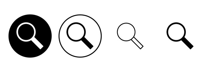 Search icon set. search magnifying glass icon