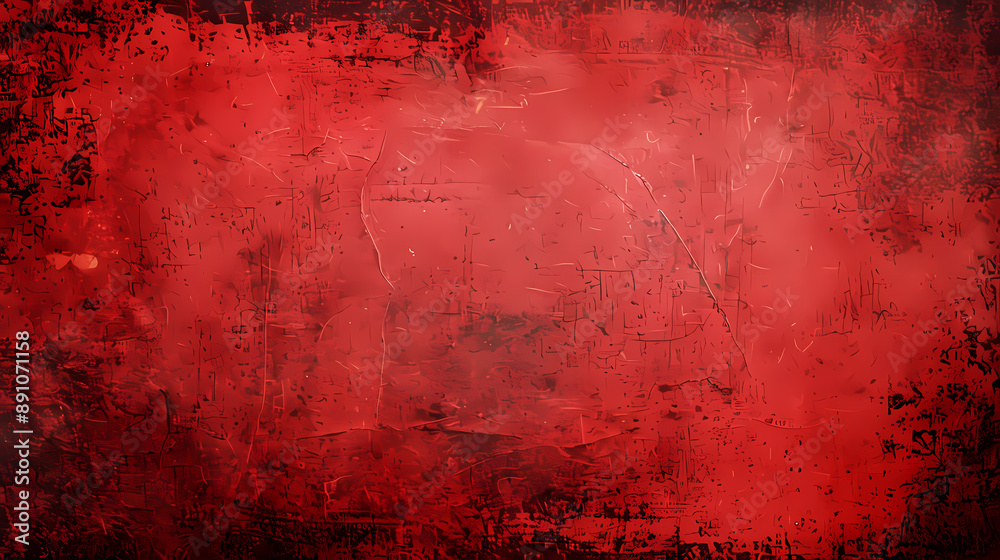 Wall mural abstract red textured background with black accents, showcasing a distressed and grunge look.