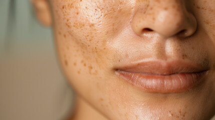 Fototapeta premium Glycolic Acid Peel Facial Treatment on South Korean Woman Unveiling Smooth and Clear Skin