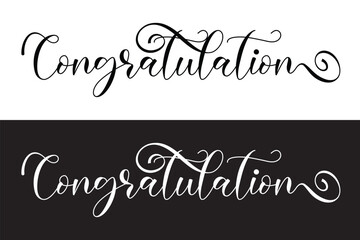 Congrats, Congratulations card. Greeting scratched calligraphy black text word. Hand drawn invitation design. Handwritten modern brush lettering white background vector in eps 10.