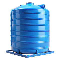 Blue water tank isolated on transparent background