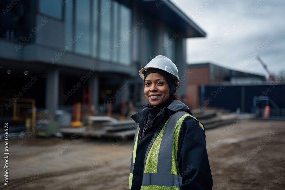 Canvas Prints Building hardhat helmet female.