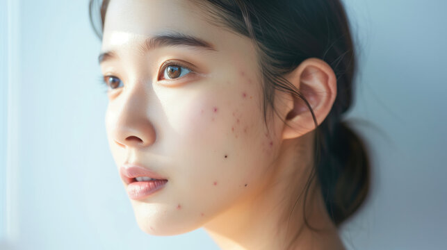 Effective Acne Reduction with Resorcinol Cream on South Korean Woman&rsquo;s Face, Clear Skin Achieved