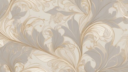 Fototapeta premium Choose from these seamless patterns for your project: floral, feathers, or leaves, all in beautiful vintage damask or a more modern, nature-inspired design