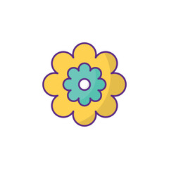 Flowers icon design with white background stock illustration