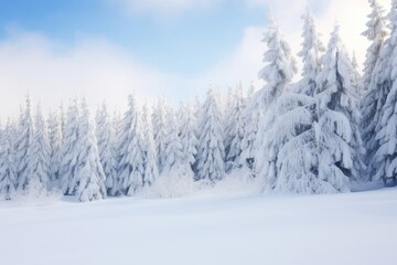 Naklejka premium Forest snow backgrounds landscape.