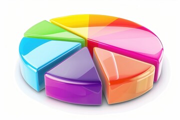 Obraz premium A pie chart clipart, data visualization, modern illustration, multi-color, isolated on white background