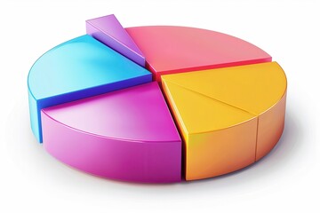Obraz premium A pie chart clipart, data visualization, modern illustration, multi-color, isolated on white background