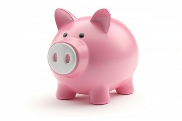 Obraz premium A piggy bank clipart, savings element, 3D illustration, pink and white, isolated on white background
