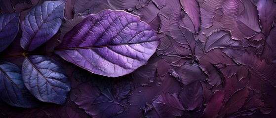 A design of textured surface of a purple leaf, illustration background.