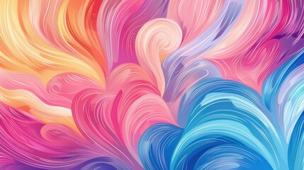 Obraz premium Abstract colorful swirls resembling hearts. Artistic and vibrant design.