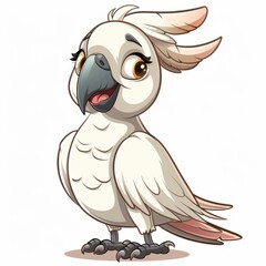 Cartoon Cockatoo Bird with Big Eyes.