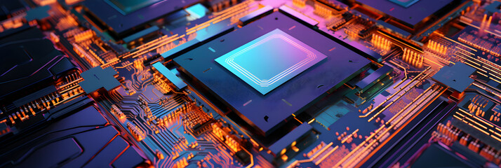 Close-Up View of an Intricately Designed Modern Central Processing Unit (CPU)