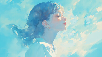 美しい女性の横顔