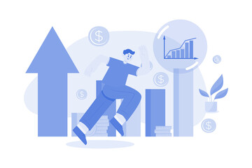 Stock Market Bubble Illustration concept on a white background