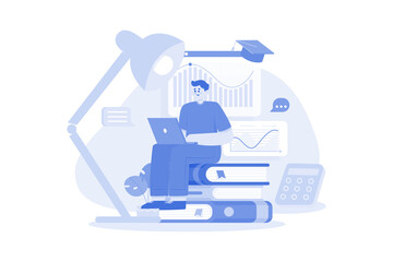 Investment Education Illustration concept on a white background