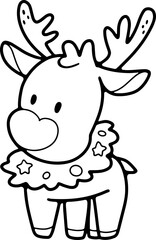 Fototapeta premium Christmas cartoon image, Santa, fun, hand drawn, coloring, illustration